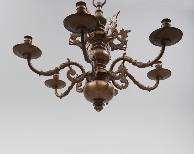 LJUSKRONA, mässing, 1900-tal. Höjd ca 70 cm.