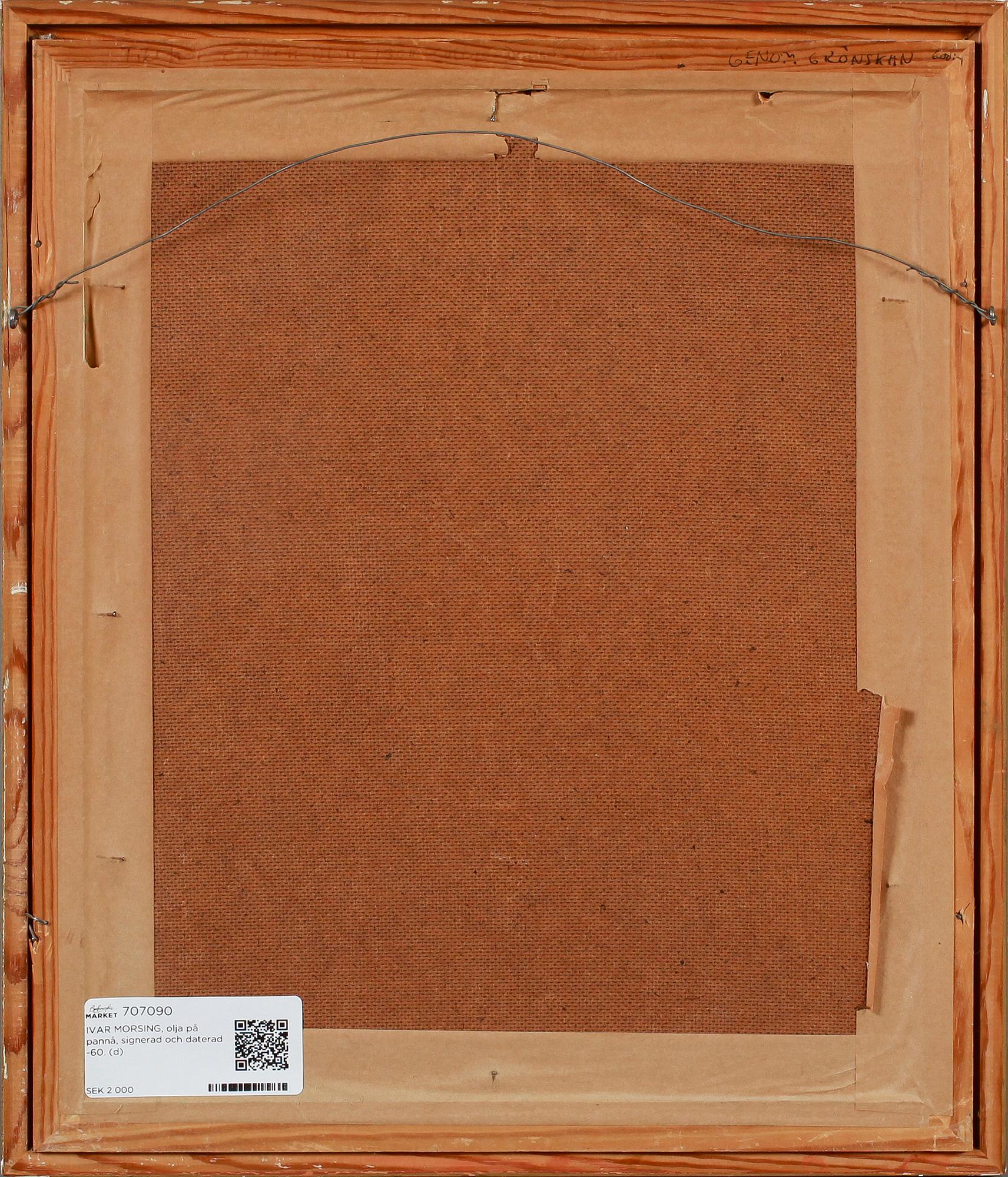 IVAR MORSING, olja på pannå, signerad och daterad -60.