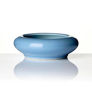 A claire de lune and a underglaze red brush washer, late Qing dynasty with Guangxu mark and early 20th century.