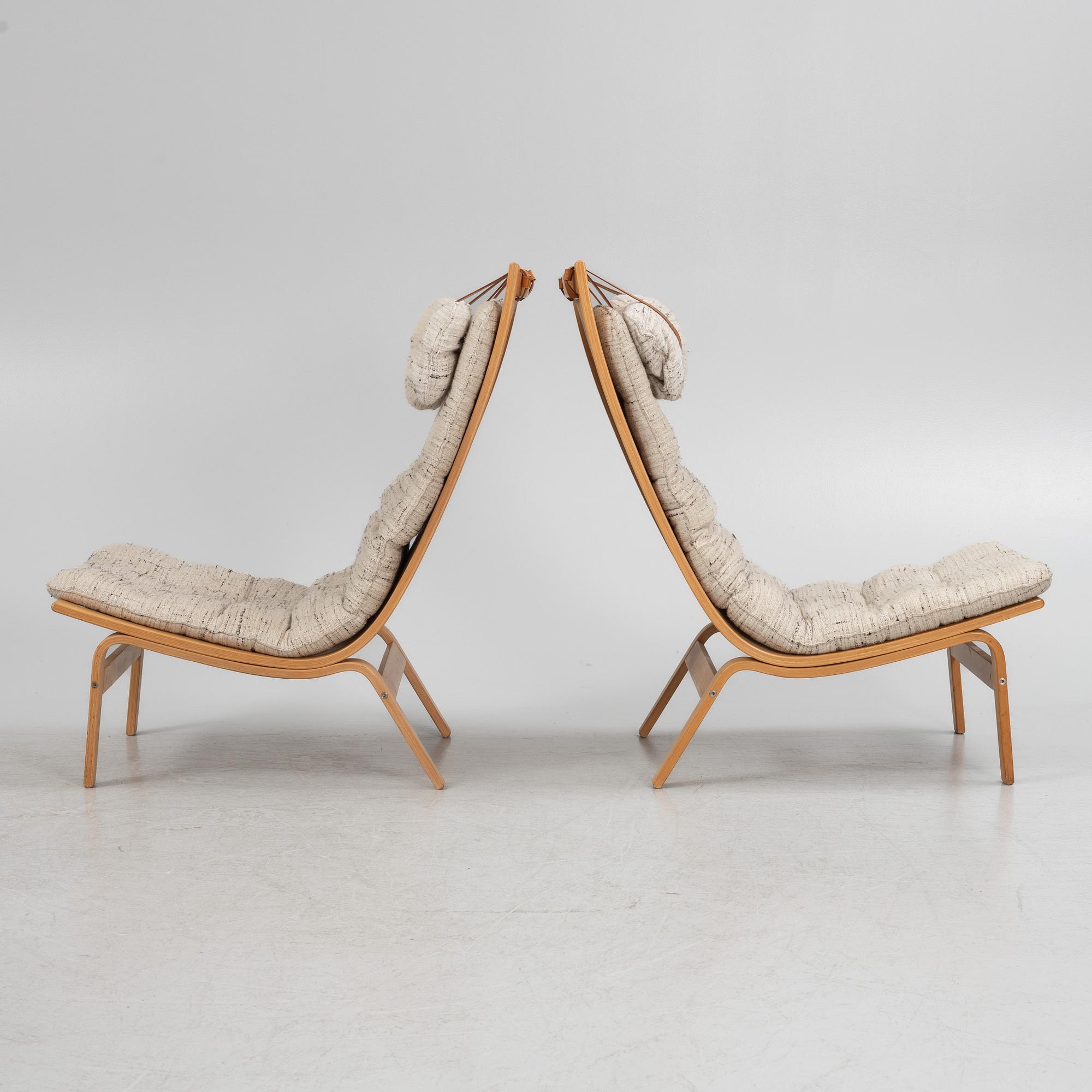 Knud Faerch, a pair of 'Bolman' armchairs, 1960's/70's.