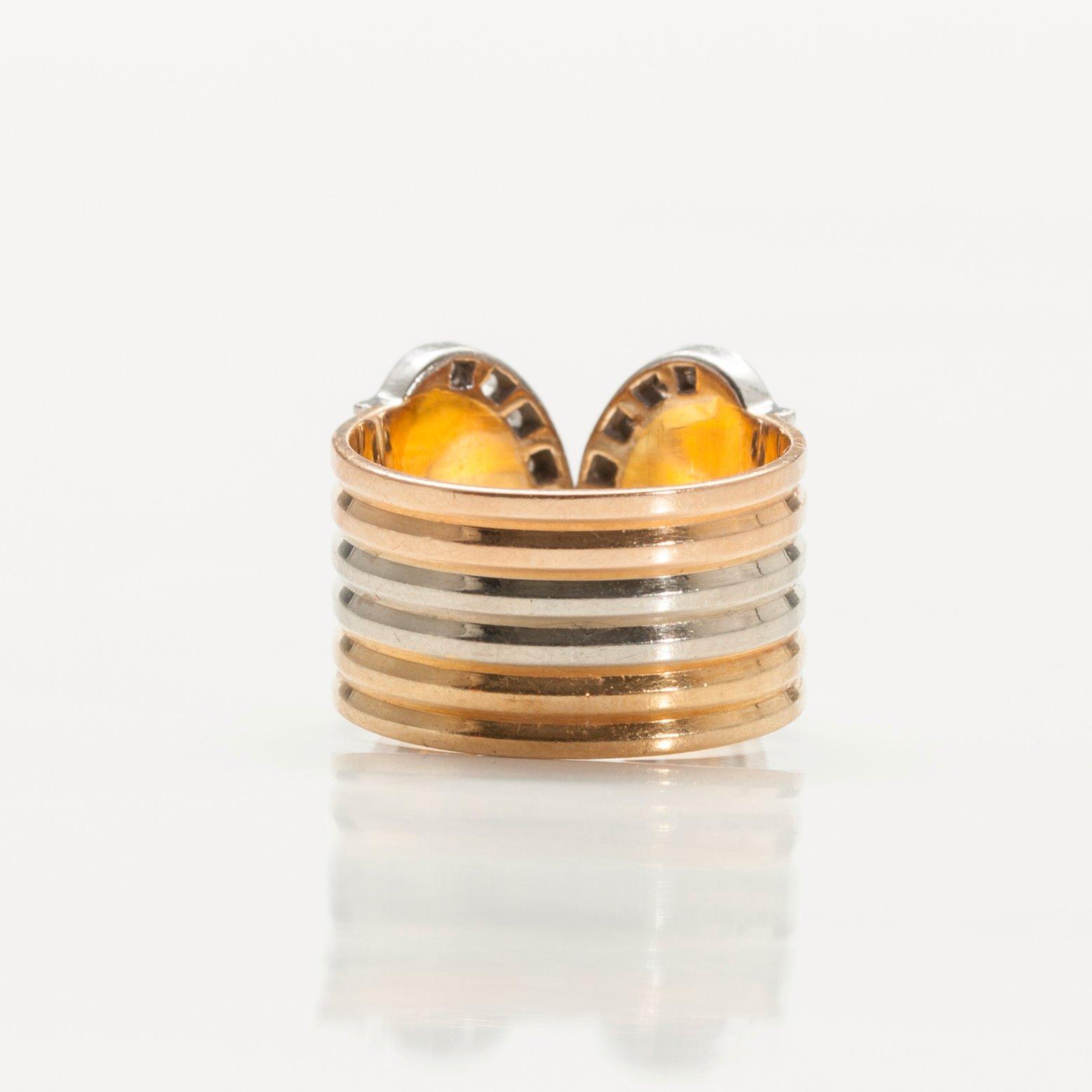 SORMUS, 18K kultaa, Briljanttihiottuja timantteja n. 0.26 ct. Sign. Cartier 162251.51. Koko 16, säädettävä. Paino 6 g.