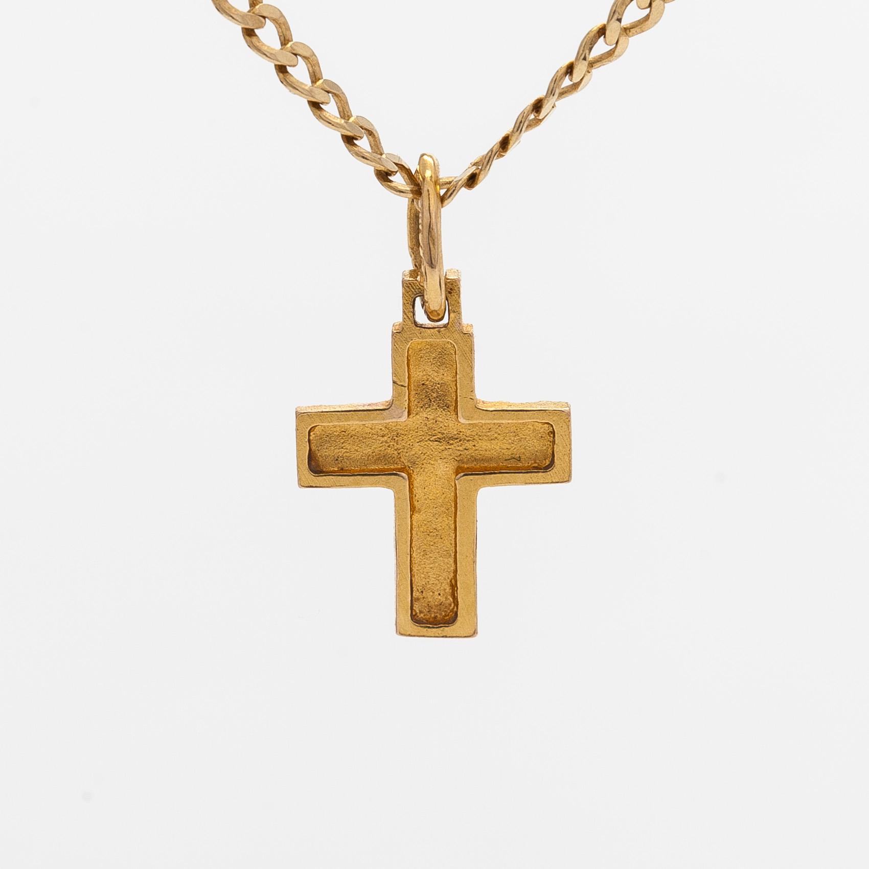 Björn Weckström, Hänge "Lilla korset", 14K guld, Lapponia 1979, samt kedja 14K guld.