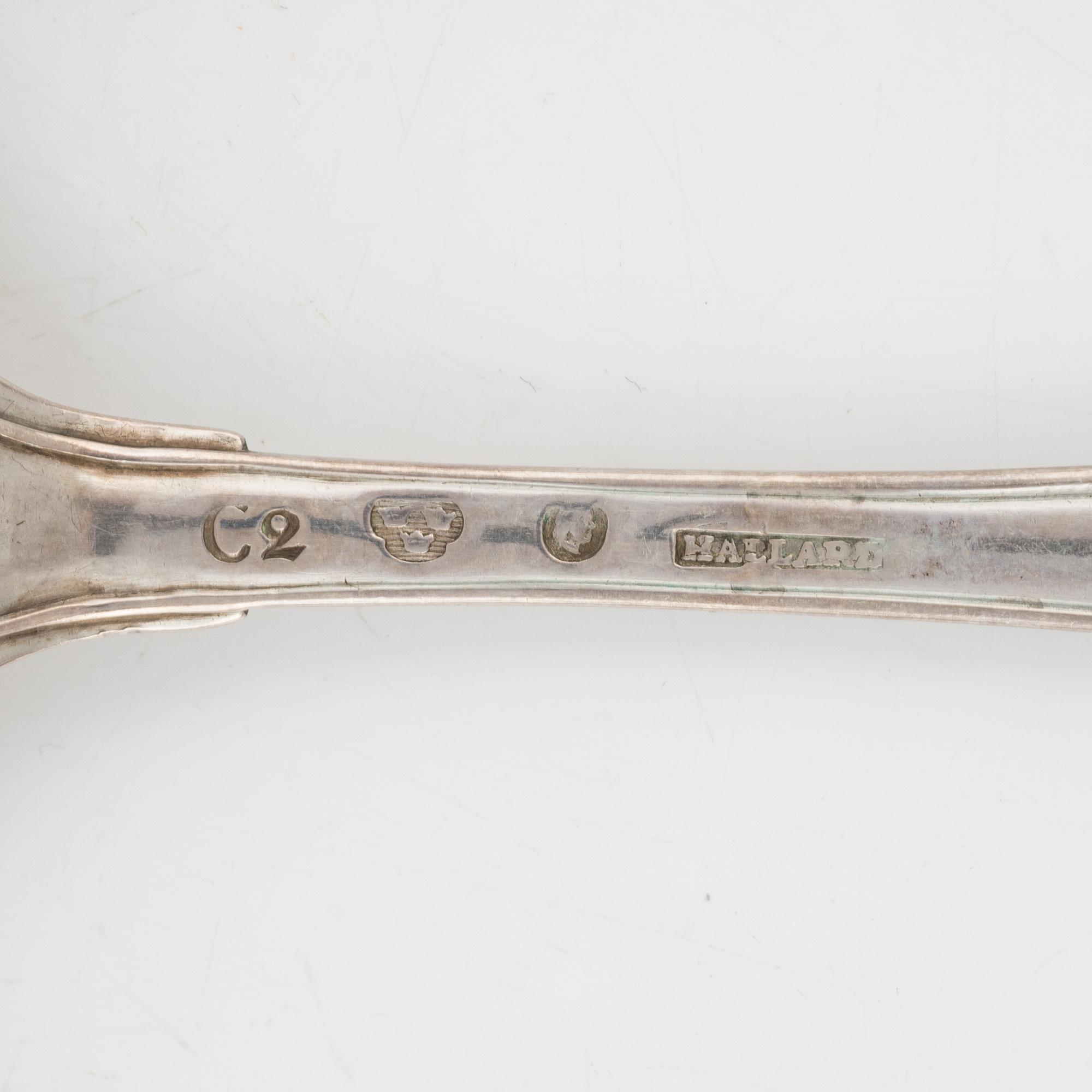 Skedar, 9 st, silver, Sverige 1700-1800-tal.