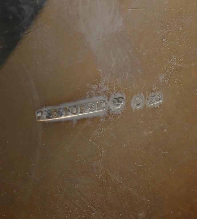 SOCKERSKÅL MED LOCK, silver. JE Torsk, Stockholm 1896. Ca 410 g.