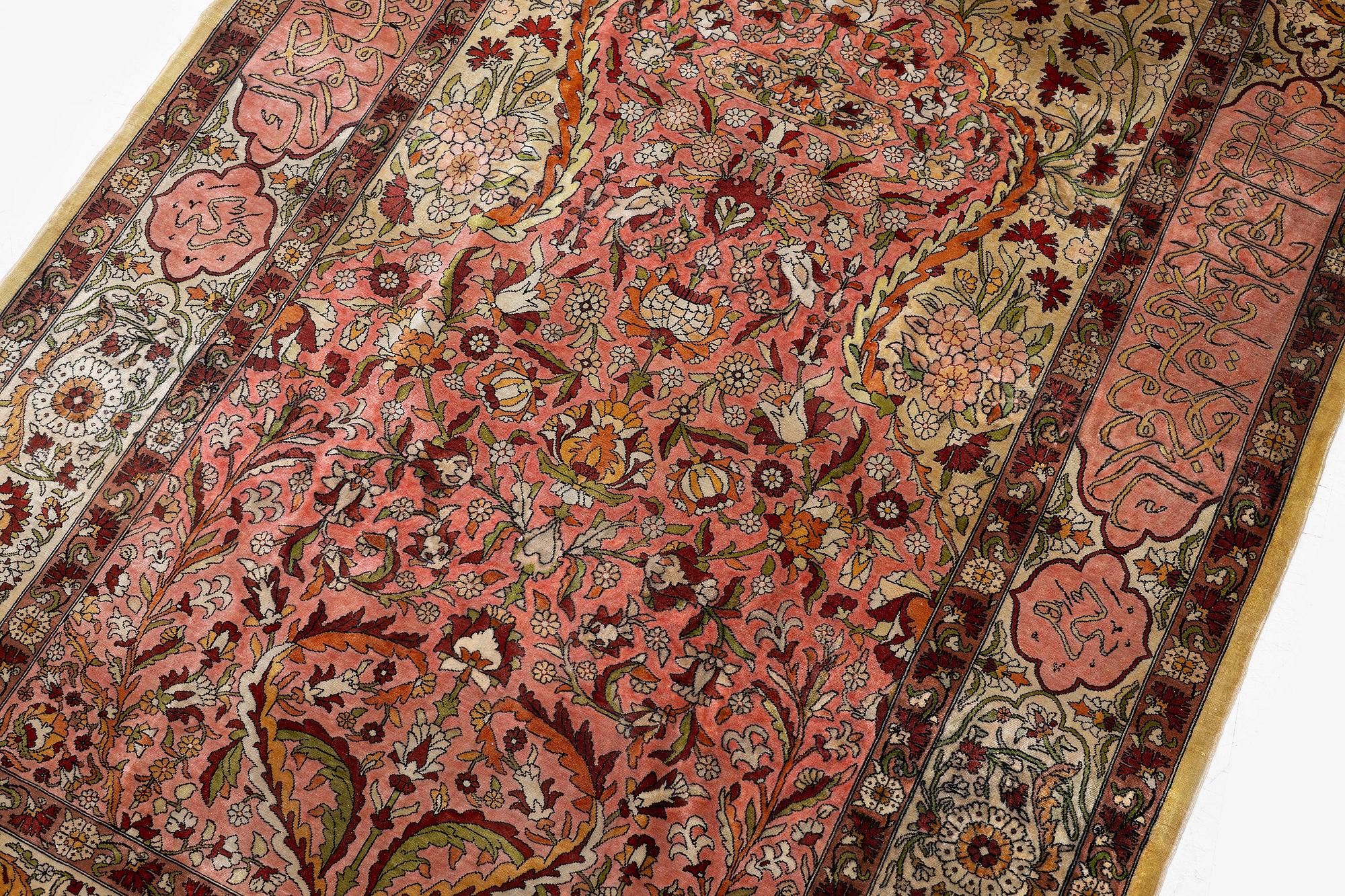 Matta, semiantik silke Hereke, Västra Anatolien, ca 147 x 100 cm.