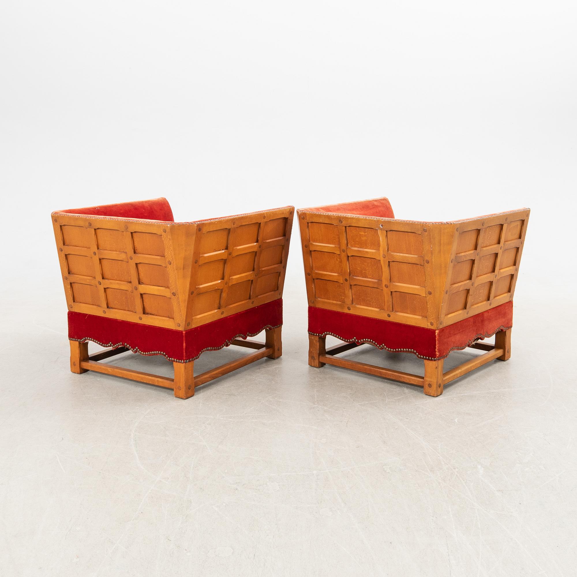 Elias Barup, sannolikt, fåtöljer, ett par, "Den spanska möbeln", Gärnäs, 1920/30-tal.