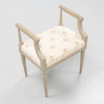 A late Gustavian stool, late 18th century.