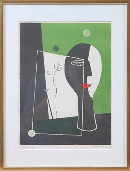 ESAIAS THORÉN, färglitografi, provtryck, sign.