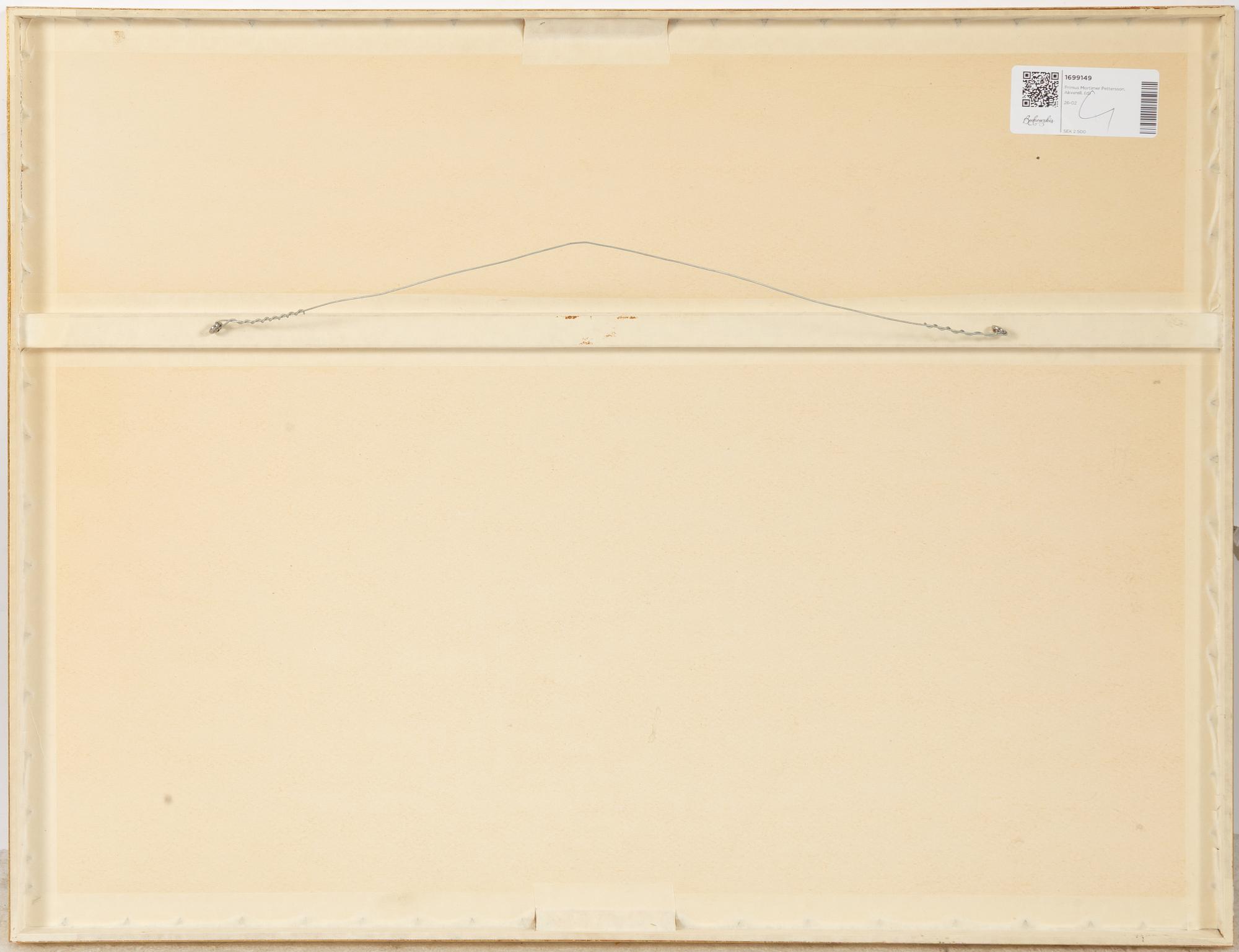 Primus Mortimer Pettersson, View over landscape with buildings by the rapids.