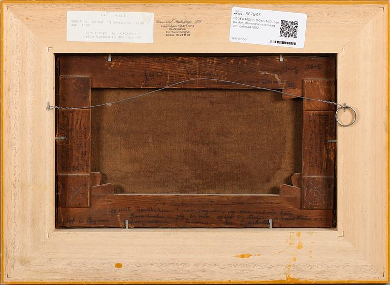 PEDER MORK MÖNSTED, olja på duk, monogramsignerad och daterad 1882.