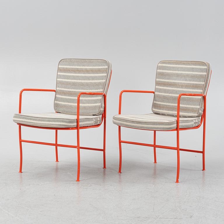 Josef Frank a pair of model 591 steel tube armchairs, Firma Svenskt Tenn.