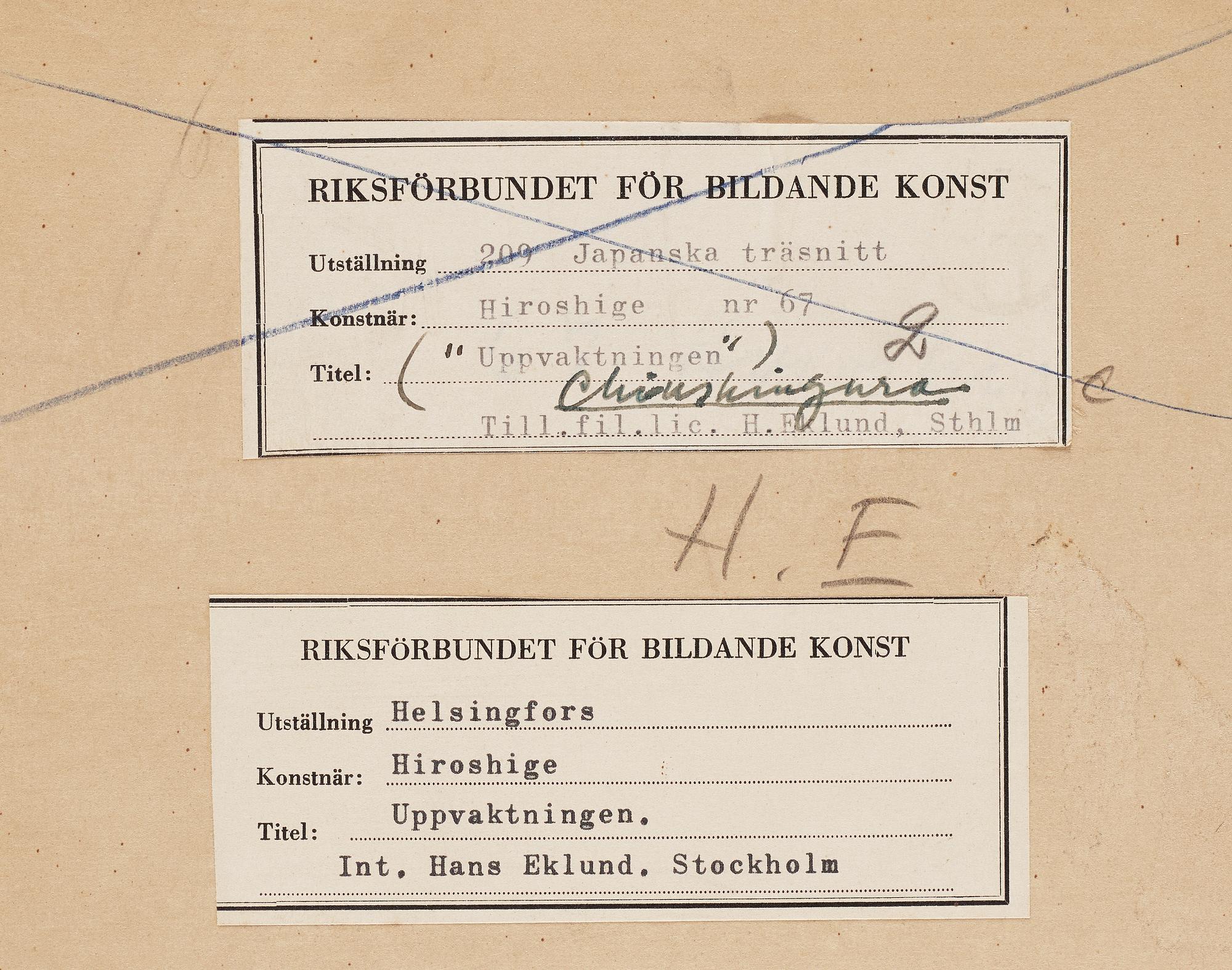 UTAGAWA HIROSHIGE (1797-1858), efter, färgträsnitt. Japan, från serien "The Storehouse of Loyal Retainers", 1835-39.