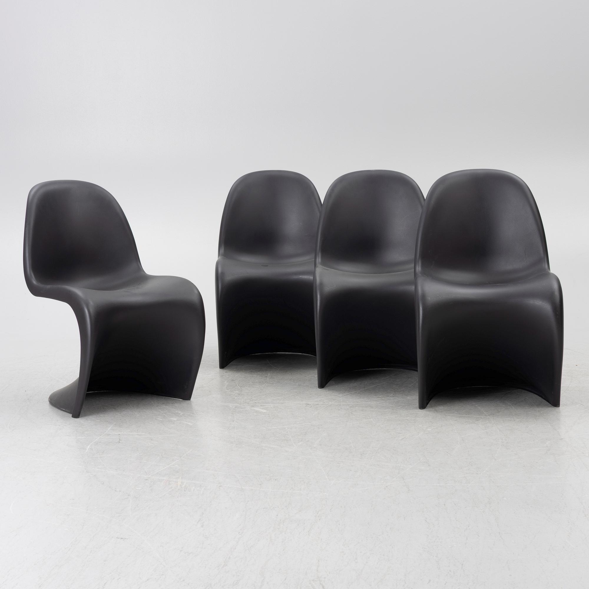 Verner Panton, stolar, 4 st, "Panton Chair Classic", Vitra.