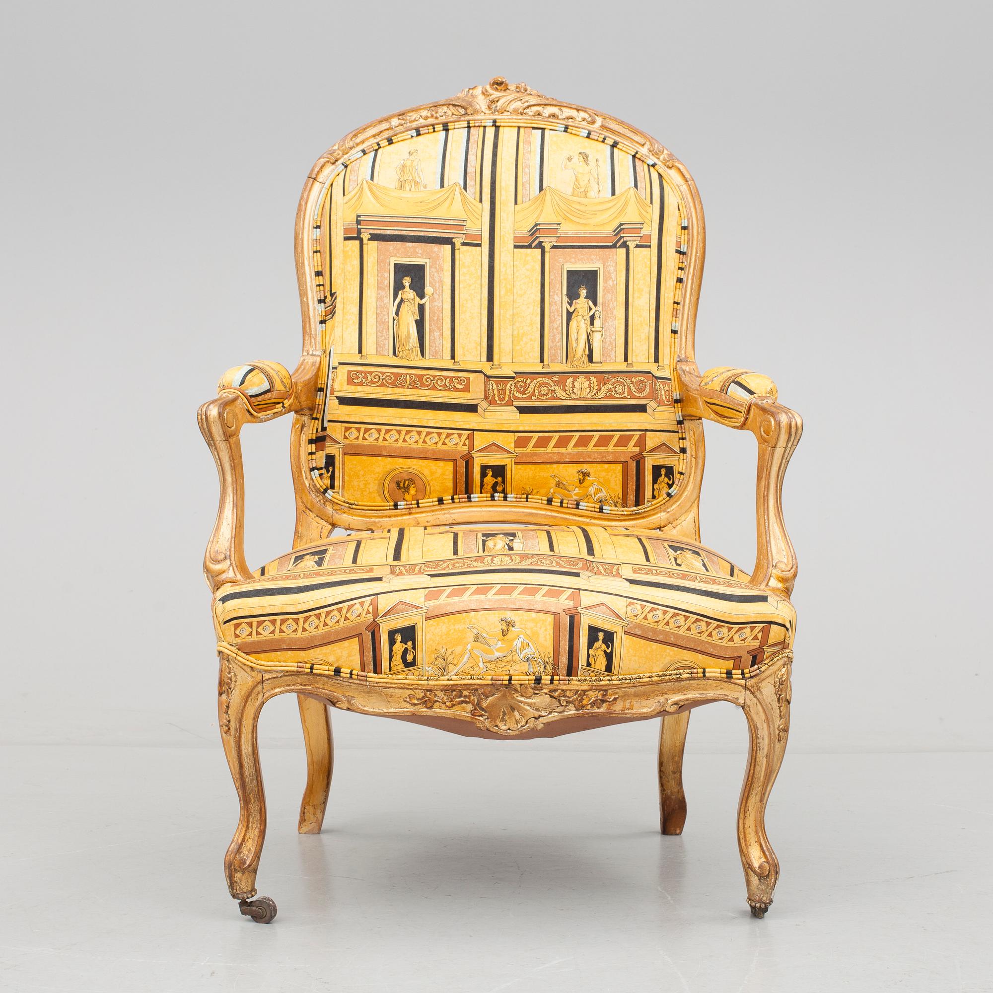 KARMSTOL, Louis XV-stil, sent 1800-tal.