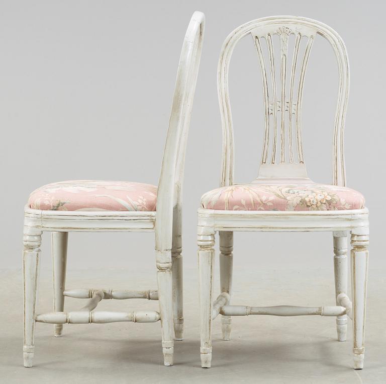 STOLAR, 2 st, gustaviansk provinsarbete, 1800-tal.