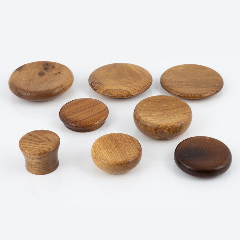 Magnus Ek, a set of eight wood serving platters for Oaxen Krog, 2018-2019.