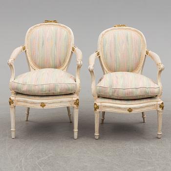 KARMSTOLR, ett par, Louis XVI, Frankrike, 1700-talets slut.