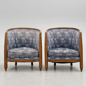 Paul Follot, attributed, a pair of armchairs, first half of the 20th century.