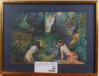 OKÄND KONSTNÄR, akvarell, sign. Gyuritza, möjligen Ungern, 1900-talets första hälft.