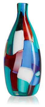 A Fulvio Bianconi 'Pezzato' glass vase by Venini, Murano Italy, 1950's.