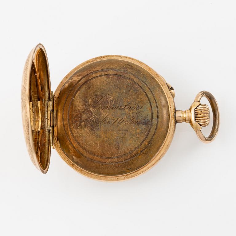 Pocket watch, 14K gold, with stand, 33.5 mm.