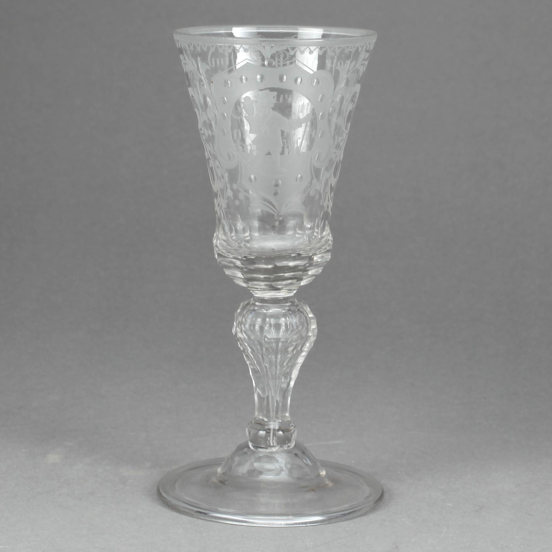 VINGLAS, glas, 1700-talets mitt.