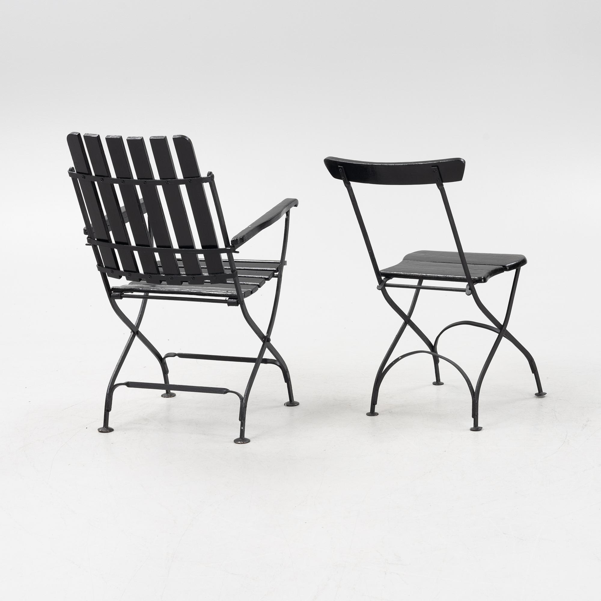 A 6-piece garden group, Byarums Bruk, second half of the 20th Century.