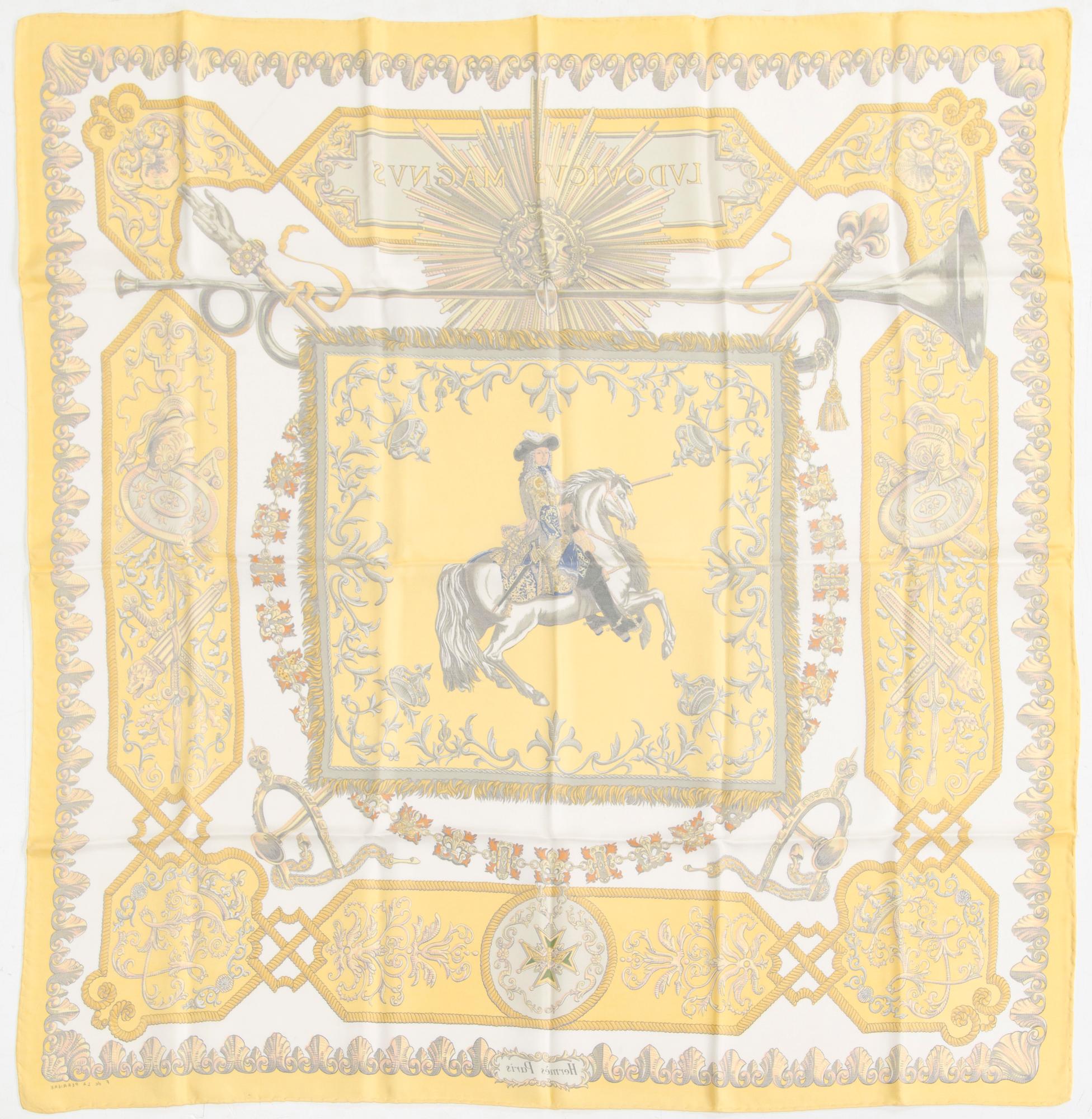 Hermès, a 'Ludovicus Magnus' silk scarf.