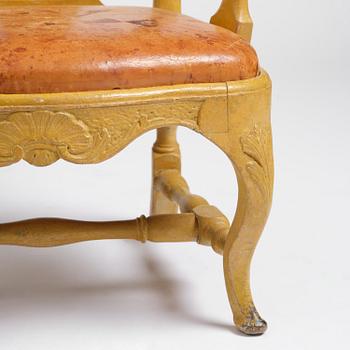 Karmstolar, ett par, Stockholmsarbeten, 1700-talets senare del, Rokoko.