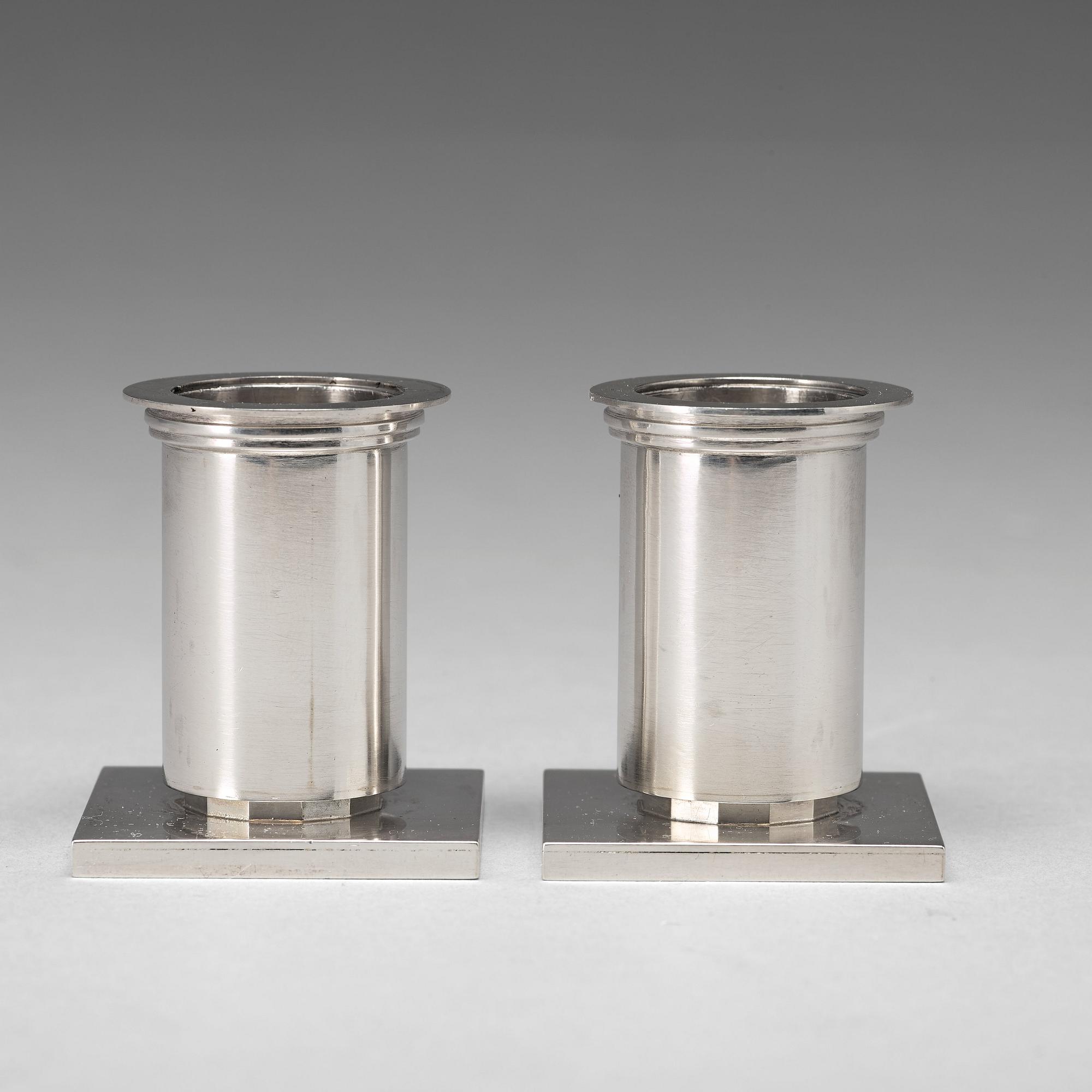 Wiwen Nilsson, a pair of candlesticks, Lund 1943, sterling.