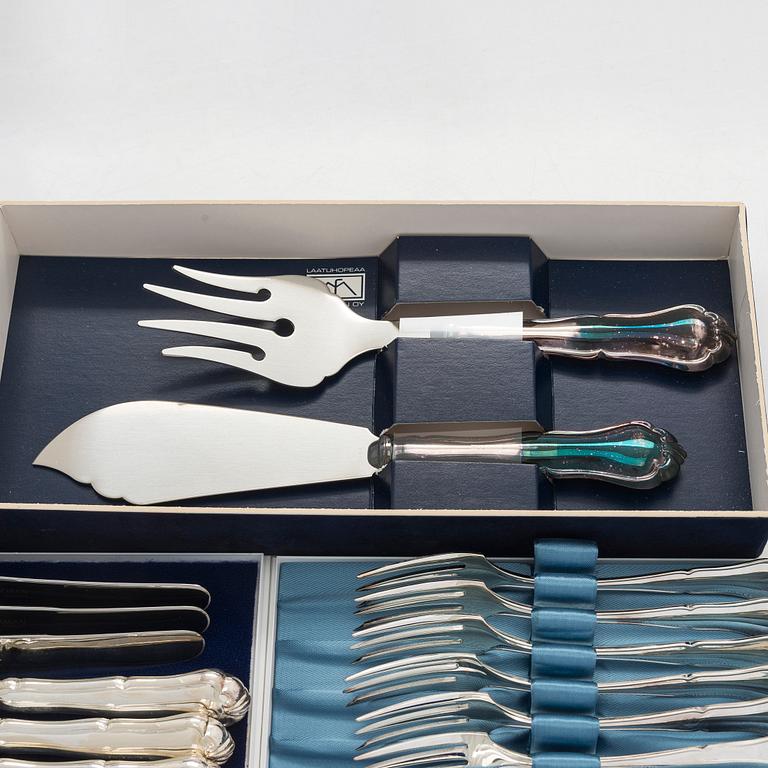 A 48-piece silver cutlery set, "Chippendale", finnish hallmarks.