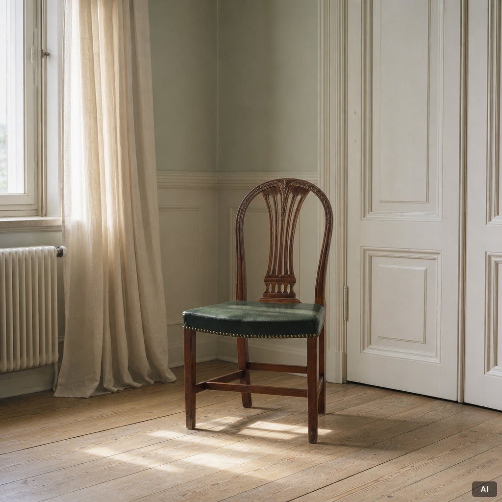 Six chairs, Gustavian style, mid-20th century.
