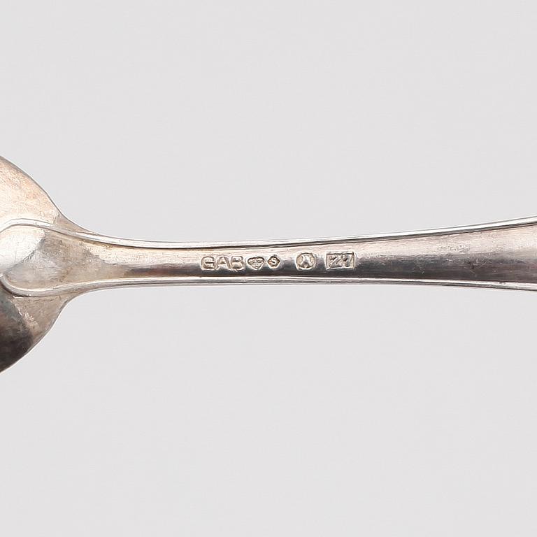 SAMLING SILVER, 12 delar, silver, bla GAB, stockholm, 1900-tal. vikt ca 260 gram.