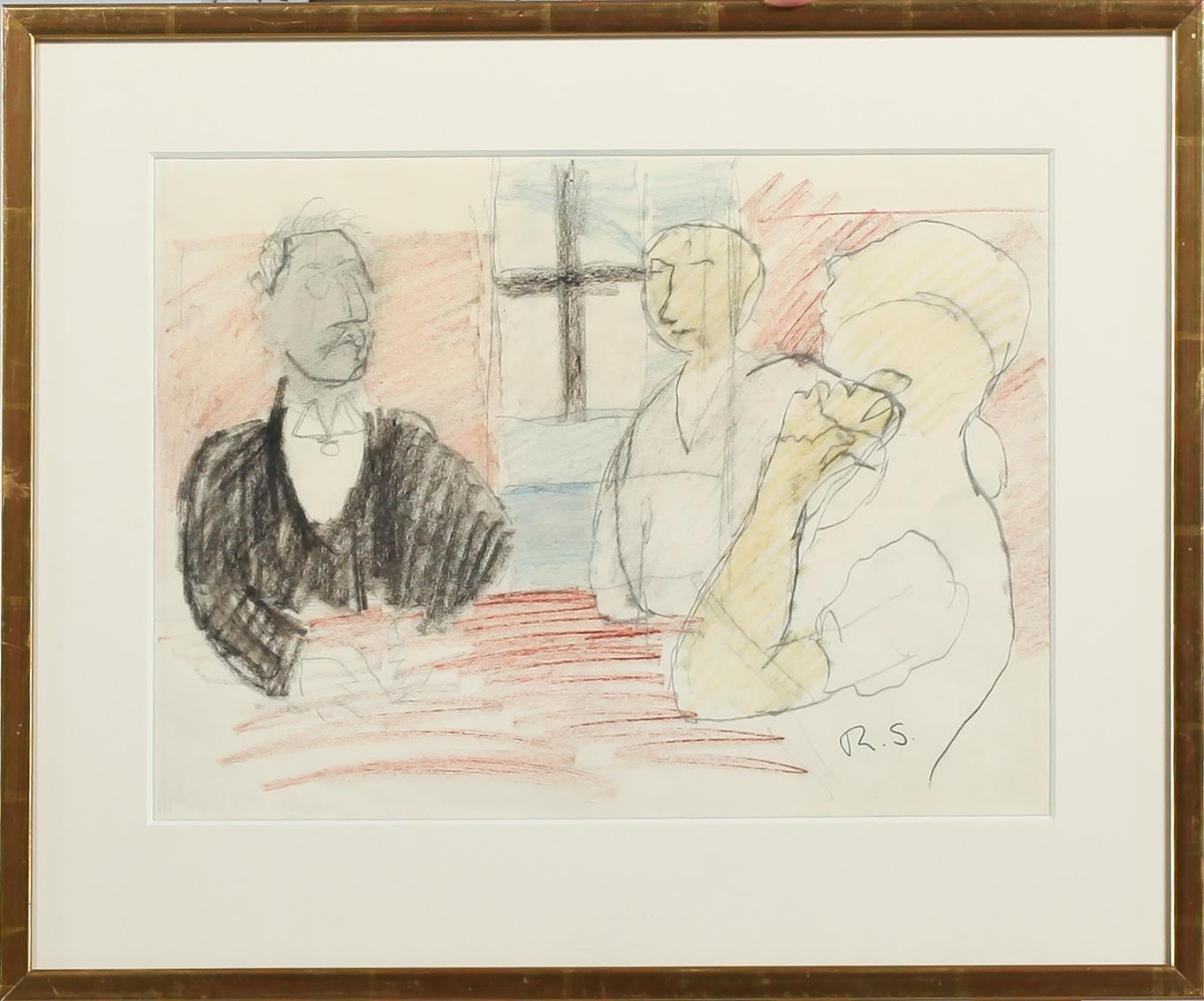 RAGNAR SANDBERG, pastellkrita, monogramsignerad.