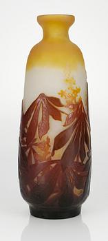 An Emile Gallé Art Nouveau cameo glass vase, Nancy, France.