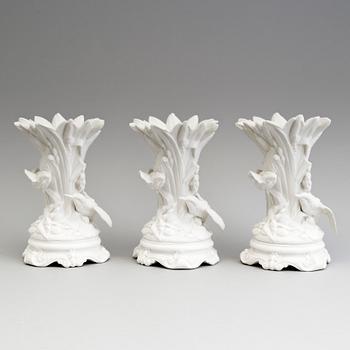 THREE PARIAN FLOWER VASES, Gustafsberg, second half of the 19th century.