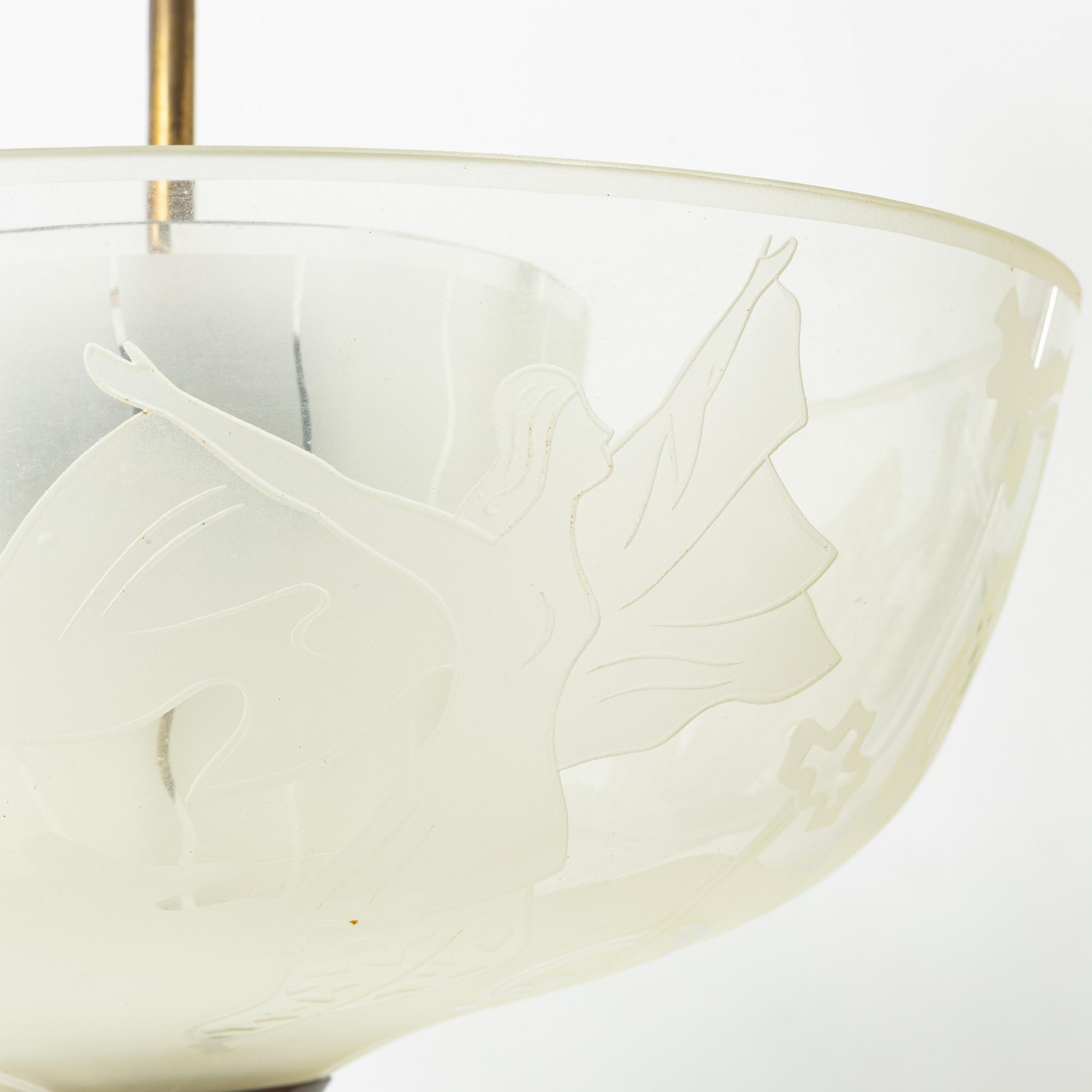 Carl Erik Bodén, A Swedish Modern ceiling lamp, Glössner, 1930's - 1950's .