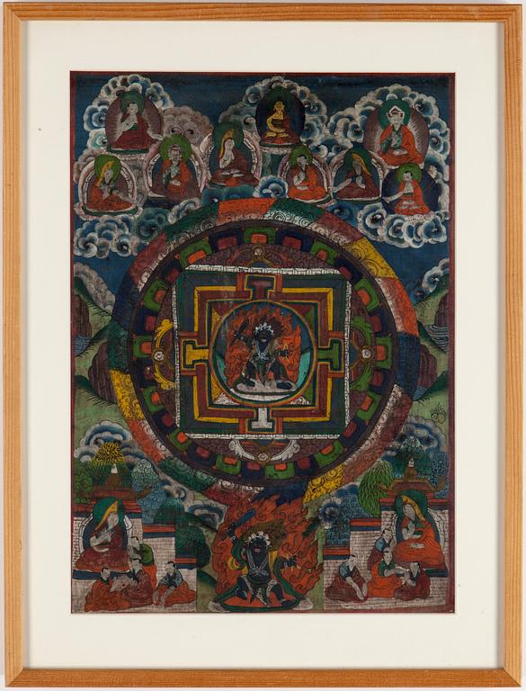 THANGKA, Tibet/Nepal, 1900-talets första hälft.