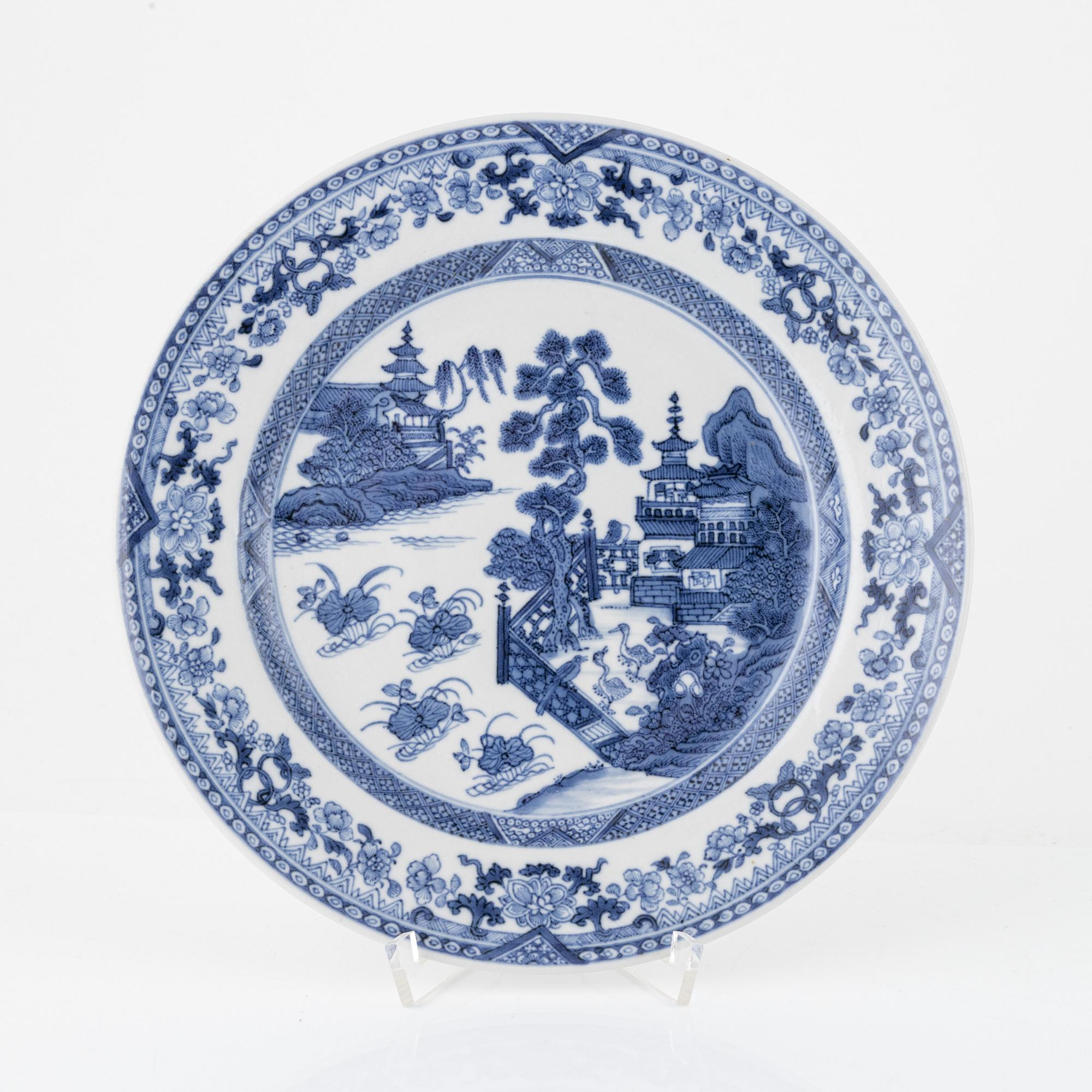 Servisdelar, 10 delar, kompaniporslin. Qingdynastin, Qianlong (1736-95).