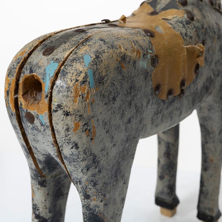 Sculpture, wood, horse, late 19th century.