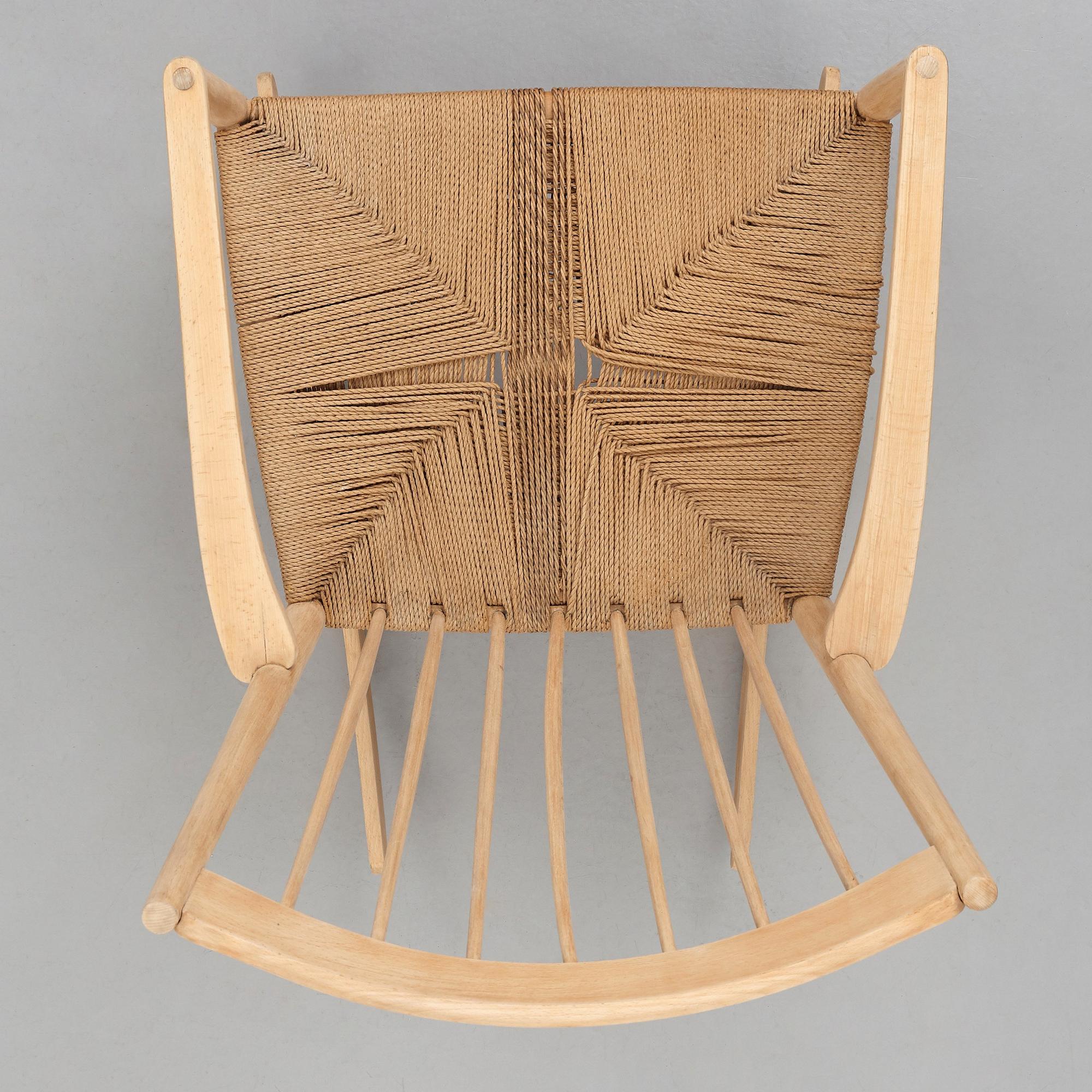 HANS J WEGNER, a rocking chair, model J12, FDB Møbler, Denmark, 1940's.