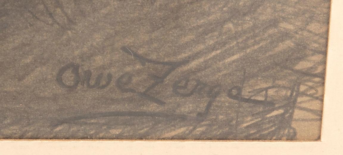 Owe Zerge, drawing signed.