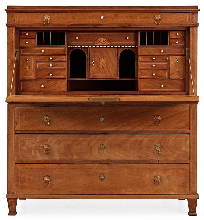 A Swedish Empire secretaire by J. P. Berg.