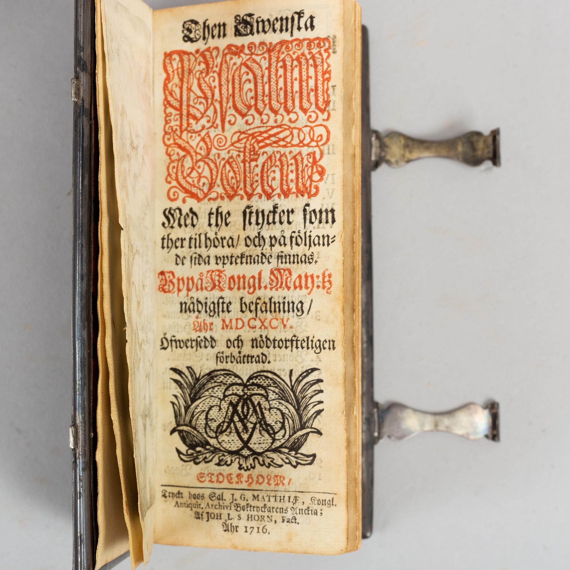 Silverskott skölpadd-band från 1700-talet, (1 vol.).