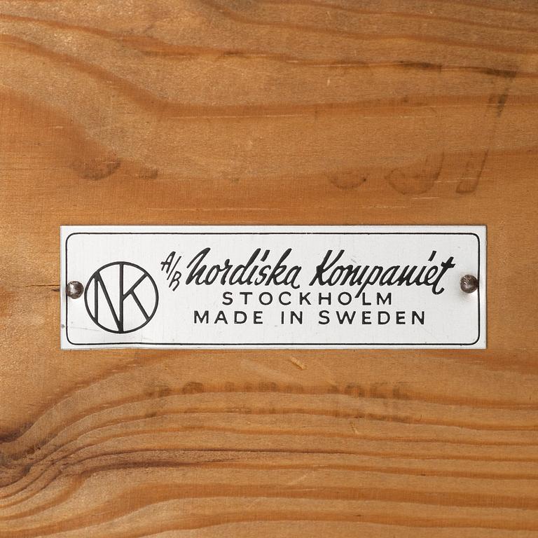 Stig Lindberg & David Rosén, an oak and enamel coffee table from Nordiska Kompaniet and Gustavsberg, 1950's.