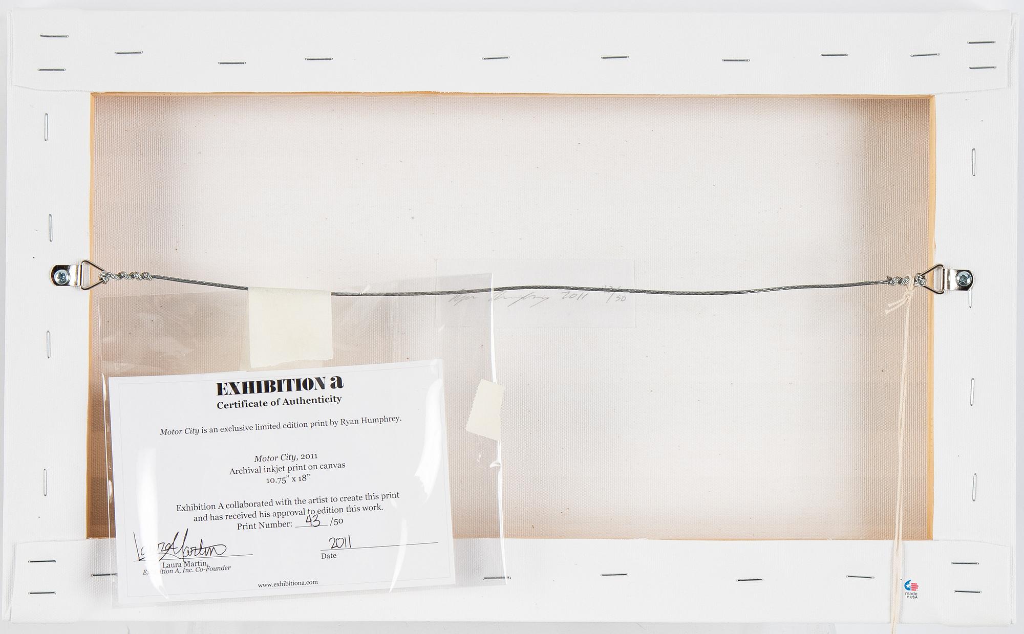 Ryan Humphrey, Arhival inkjet print on canvas signed and numbered 43/50.