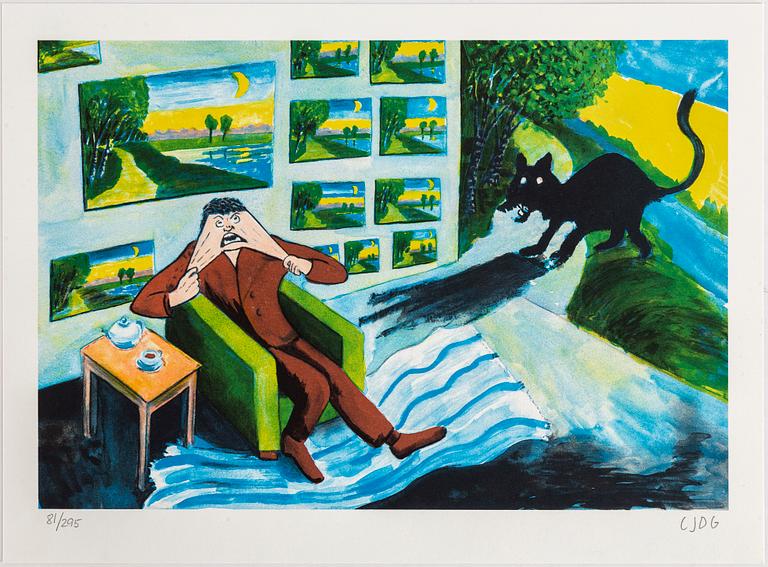 CARL JOHAN DE GEER, lithograph in colours, signed and numbered 81/295 in pencil.