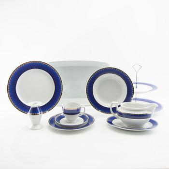 Sigvard Bernadotte, service approx. 55 pcs "Marianne Royal Blue" Christineholm/Fyrklövern, Millennium series 2000.