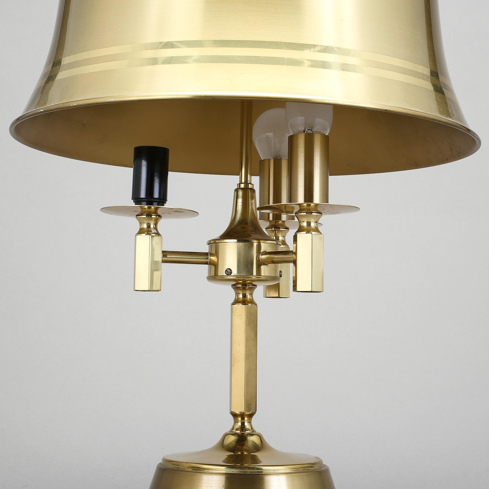 BORDSLAMPA, mässing, 1900-tal.