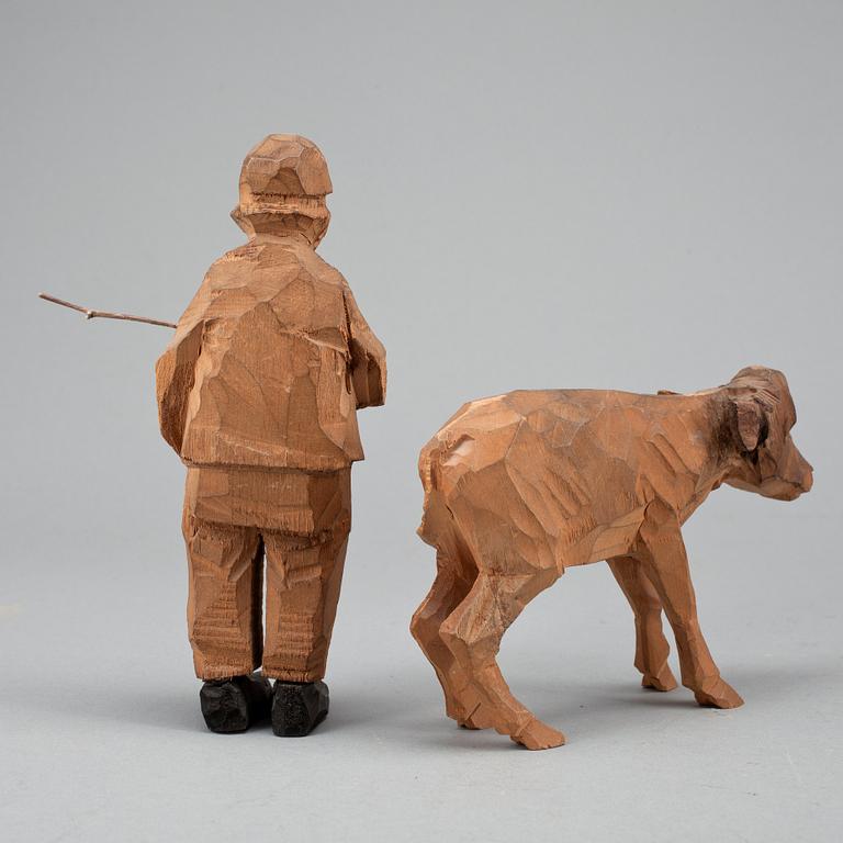 Axel Petersson Döderhultarn, Shepard boy with a calf (2).